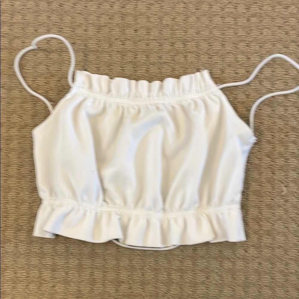 Asoka White Ruffled Going Out Top